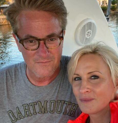 His ex-wife, Mika Brzezinski, with her husband, Joe Scarborough.